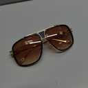 Oversized 70s Aviator Sunglasses for Men Disco Sun Glasses Cool Designer Tinted Shades Gold Alloy Frame (Gradient Brown)