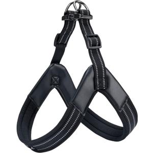 EXCELLENT ELITE SPANKER No Pull Dog Harness Step-in Adjustable Reflective Vest Soft Padded Easy Pet Chest Strap with Leash Clips for Small Medium Large Dogs Walking Training(Black-M)