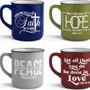 4 - Pack Inspirational Christian Coffee Mug for Women & Men - Scripture Coffee Cups with Bible Verses - Religious Coffee Mugs - Faith Based Gift Set - Ceramic Christian Mug