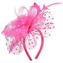Needzo Fascinator for Women, Derby, The Oaks, Church, and Tea Party Accessory, Headband or Hair Clip, One Size (Pink)