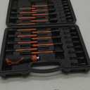 33PCS Magnetic Nut Driver Set with Long Handle | 6 Inch Long Nut Driver Set | SAE and Metric | 1/4 Inch Hex Shank | Cr-V Steel