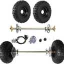 6" Go Kart Axle Kit, 740MM Rear Axle Kit with 2 Wheels, Tires, Rim, Brake Assembly and T8F Chain, DIY Live Axle Kit for Go Kart, Quads, Trike, Drift Bikes (Missing axle rod)