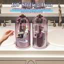 Dustproof Toothbrush Holders with Cover, Rotating Electric Toothbrush and Toothpaste Holder for Bathroom Countertop, 3 Slots Makeup Brushes Organizer, All Pink
