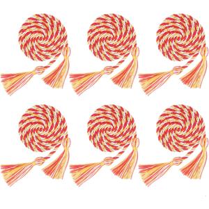 6 Pieces Graduation Cords,Red White and Gold Honor Cords,68 Inch