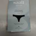saalt Seamless Thong - Womens Period Underwear - Replaces 1 Liner or 2 Light Tampons (Small, Volcanic Black)