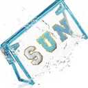 COSHAYSOO Sunscreen Bag Clear Makeup Toiletry Pouch Beach Vacation Essentials for Women Teen Girls Trip Gifts Summer Pool Travel Must Have Accessories Waterproof Stuff