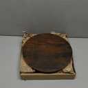 Round Side Table, Small Drink Table for Small Spaces, Modern Accent Nightstand with Solid Wood Leg for Living Room, Bedroom, Corners, and Office (Rustic Brown)