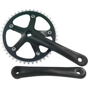 Urban Folding Bicycle Crankset Single Tooth Disc 44T 130BCD 170mm Crank Set is Suitable for Most Single Speed Bicycles (black)