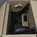 AMHANCIBLE C Shaped End Table with Charging Station, TV Tray Set of 2, Couch Tables with Storage Bag, Slide Under Sofa Side Table with USB Ports and Outlets for Living Room, Grey HET04CGY