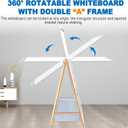 Dry Erase White Board with Stand Double Sided 36"X24" Magnetic U Standing Easel Whiteboard, Height Adjustable & 360 Rotation Portable White Boards for Classroom, Home & Office