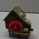 RUIAN Aquarium Decorations Waterwheel Hut (Big Water Truck) Air Action Aerating Fish Tank Ornaments Air Bubbler Movement Decorations (Redbrown)