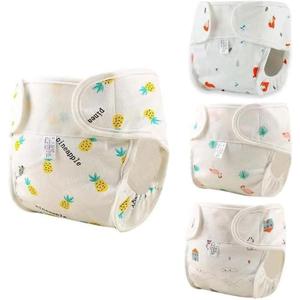 JIZHI 4 Pcs Reborn Baby Doll Diapers Reusable for 17-24 Inch Babydolls, Dolls Underwear Washable Dolls Diapers with Cute Patterns for Lifelike Reborn Baby Doll Accessories