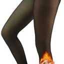 X-CHENG Fleece Lined Tights Sheer Women - Fake Translucent Warm Pantyhose Leggings Sheer Thick Tights for Women XXL