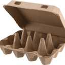 SEUNMUK 50 Pack 12 Cell Empty Egg Cartons,Brown Pulp Fiber Egg Tray Holder Stackable Egg Container holder with Lids for Storing Eggs