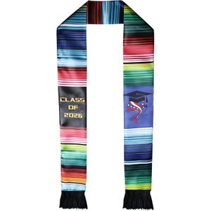 1 Pcs Mexican American Graduation Stole, Class of 2026 Serape Sash, USA Flag Custom Estola, First Generation Grad Accessories, Black Banda