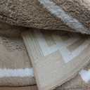 Madison Park Evan Cotton Tufted Washable Bath Mat , Luxury Solid Bathroom Rugs , 24" x 72" , Taupe