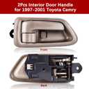 FAERSI 2Pcs Interior Door Handles, Front Rear Driver & Passenger Side Replacements for 1997 1998 1999 2000 2001 Toyota Camry, Replaces# 69206-AA010-E0, 69205-AA010-E0, Beige/Tan