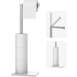 Freestanding Toilet Paper Holder Stand Brushed Nickel SUS 304 Stainless Steel Rustproof 22 Inch Rotating Bathroom Tissue Roll Holder for 4 Rolls with Marble Base by HOMEMYSTIQUE