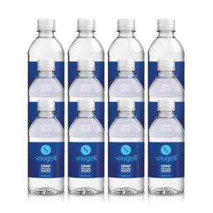 Snugell Distilled Water for CPAP Machines, Travel Size Bottles (12-Pack, 12 oz Each)  Up to 15 Days Supply  Clean, Multi-Use, Travel-Friendly, Made in USA