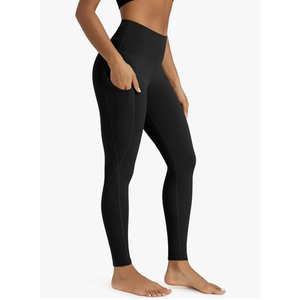 ODODOS Women's High Waisted Yoga Leggings with Pockets, Tummy Control Non See Through Workout Athletic Running Yoga Pants Size S