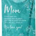 GiltGlimmer Gifts for Mom Mothers Day, Mom Birthday Gifts Blanket, Moms Gift for Women from Daughter Son, We Love You Present for Mother Mommy Christmas 60" x 50", Teal