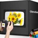 Glendan Photo Studio Light Box,16"x12" Portable Dimmable Product Photography Shooting Tent Kit with 176 High Color Rendering Index LED Lights & 6 Backdrops for Jewelry and Small Items