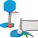 Wahu 3-in-1 Pool Sports Game Pack with Basketball and Hoop, Volleyball and Net, and Paddles and Paddle Balls, Pool Volleyball, Basketball, and Paddle Ball Set