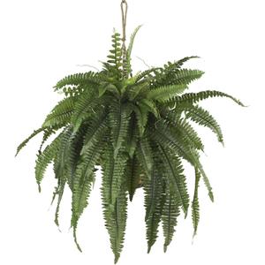 Nearly Natural 6774 22in. Large Boston Fern Hanging Basket,Green