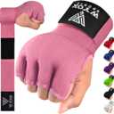 WYOX Gel Boxing Hand Wraps Inner Gloves for Men & Women  80cm Quick Wrist Strap, Padded Knuckle Support, Fingerless MMA Muay Thai Kickboxing Wraps for Training, Punching & Martial Arts (Small - Medium, Pink)