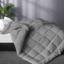 Down Alternative Comforter Queen Size Gray, Duvet Insert Queen 88" x 88"
Queen Bed Quilted Comforter with Corner Tab, Warm, Lightweight, All Season, Plush Siliconized Fiber Filling - Box Stitched
