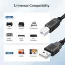 10 Pack USB Printer Cable, 6FT USB A to B, High-Speed Printer Cord Compatible with Hp, Canon, Brother, Samsung, Dell, Epson, Lexmark, Xerox, Piano, Dac, and More (Black)