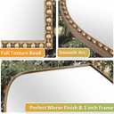 Antique Gold Arched Wall Mirror - 36"x28" with Metal Beaded Frame | Decorative Accent Mirror for Fireplace, Bedroom, Living Room, Dresser, Mantle