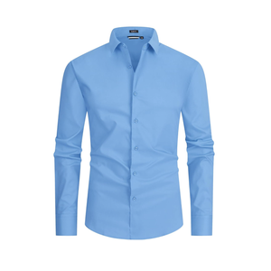 Mens Dress Shirt Easy Care Slim Fit Long Sleeve Cotton Stretch Button Down Shirt XS