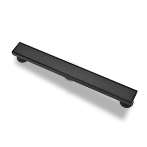 Kuaisailsk Linear Shower Drain with Tile Insert Panels, 24 Inch Black 304 Stainless Steel Rectangle Shower Floor Drain, with Hair Catcher, Adjustable Feet, Fits Bathroom, Balcony