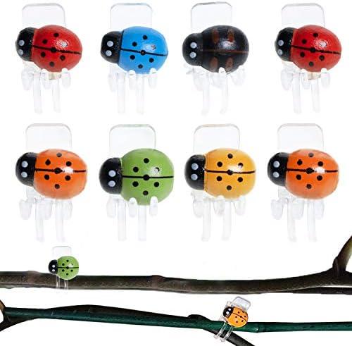 BEADNOVA Orchid Clips 30Pcs Ladybug Plant Clips Orchid Support Clips Vine Clips Plant Clips for Support Flower Orchid Vine (Mix Color, 30PCS)