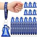 24 Pcs Blue Cheerleading Gifts Lip Balm Holder with Wristbands Cheer Team Gifts & Party Favors for Cheerleaders, Sports Party Supplies