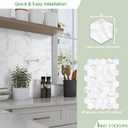 45-Sheet Hexagon Peel and Stick Backsplash, 6" x 7" White Calacatta Marble Looks Self Adhesive Wall Tile, Stone Composite Stick on Decorative Mosaic Tile for Kitchen Bathroom Fireplace