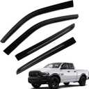 Rain Guards for Dodge Ram 1500 Crew Cab 2009-2018, 2010-2025 Ram 2500 & 3500 Crew & Mega Cab, Out-Channel Side Window Rain Guards for Ram 1500 Classic Crew Cab 2019-2024, 4PCS, Black