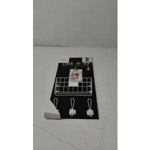 THIS IS US WALL ORGANIZER WITH HOOKS, CLIPS & BASKET 12" x 24" x 2.325"
