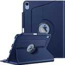 Fintie Rotating Case for iPad (A16) 11th Generation 11 Inch (2025), iPad 10th Generation 10.9 Inch (2022) - [Built-in Pencil Holder] 360 Degree Rotating Protective Stand Cover, Navy