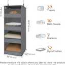 GRANNY SAYS 4-Shelf Hanging Organizer, Closet Hanging Shelves, Closet Hanging Storage Organizers, Organization for Bedroom, Living Room, Baby Nursery, Camper Accessories, Gray, 2-Pack