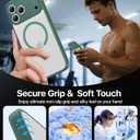 Magnetic Shockproof for iPhone 17 Pro Case,Upgraded[Camera Protection][Compatible with Magsafe][Non-Slip][Mil-Grade Protection] Slim Translucent Matte Phone Case for iPhone 17 Pro,Pine Green