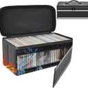 Fireproof CD DVD Storage Case with Handle for Home, Car and Travel | Fire-Resistant, Carry Handle, Stores CDs and DVDs, for Home, Office, Car and Travel, Black, Case Only