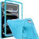 Soke Case for iPad Pro 13 Inch M5/M4 & iPad Air 13 Inch M4/M3/M2(2026/2025/2024), iPad Pro 12.9(2022 2021 2020,6th/5th/4th Gen), Rugged Shockproof Protective Cover - Cyan Blue