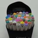 Caliart 41 Colors Dual Tip Art Markers Permanent Alcohol Based Markers Colored Artist Drawing Marker Pens Highlighters With Case for Coloring Animation Illustration Painting Card Making Underlining