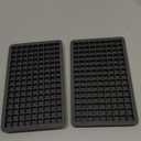 Tovolo Mini Ice Cube Tray with Lid Set of 2 Tiny Ice Maker for Freezer, Silicone Mini Ice Cube Tray Small Square Nugget Ice Makes 135 Tiny Cubes BPA Free Stackable Dishwasher Safe Charcoal Gray Trays