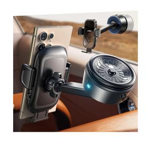 LISEN Electric Retractable Car Phone Mount, iPhone Vacuum Electric Suction Cup Phone Mount, Suction Cup Magnetic Phone Holder, only for Mirror, for iPhone 17 Pro Max Plus 16 15 ~ X, Samsung Galaxy S25 Black