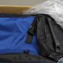 Amazon Basics 35-Inch Large Rolling Duffle Bag with Wheels and Handle, Travel Duffle Bag with Durable Ripstop Polyester Material, 2 Layers of Space, Multiple Interior and Exterior Pockets, Blue