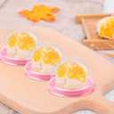PRALB 100 Set 2.75x2.75x2 inch Mini Cupcake Boxes Clear Plastic Muffin Pod Dome Muffin Single Container Box Wedding Birthday Gifts Supplies for Cheese Pastry Dessert Mooncake (round, pink)