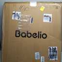Babelio Baby Gate with Adjustable Cat Door,29-43" Auto Close Durable Pet door for Stairs,Doorways and House,Pressure Mounted,Easy Install,Effortless Walk Thru,White